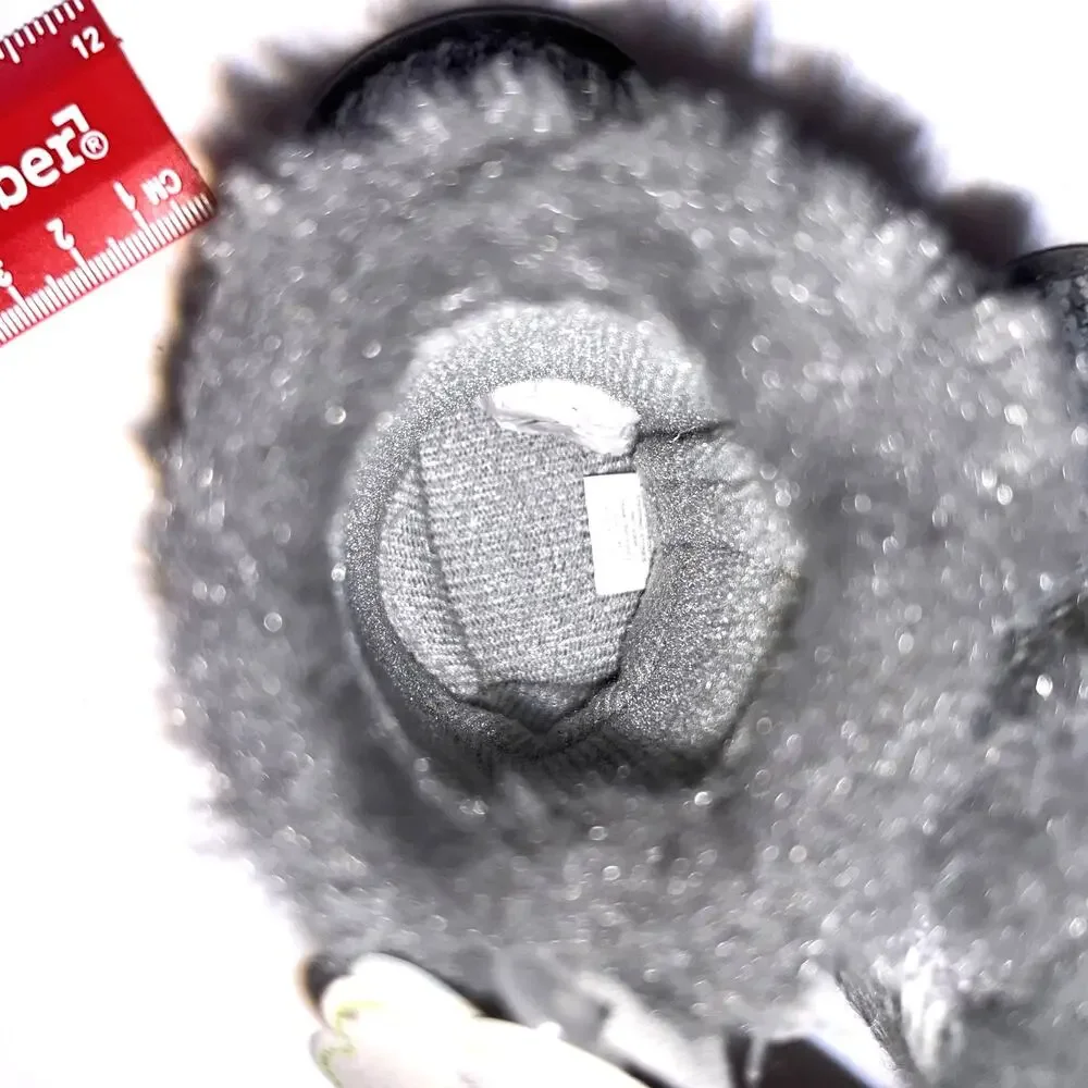 First Steps Baby Booties 0-3M Gray Knit Faux Fur Winter Pre-Walker NWT